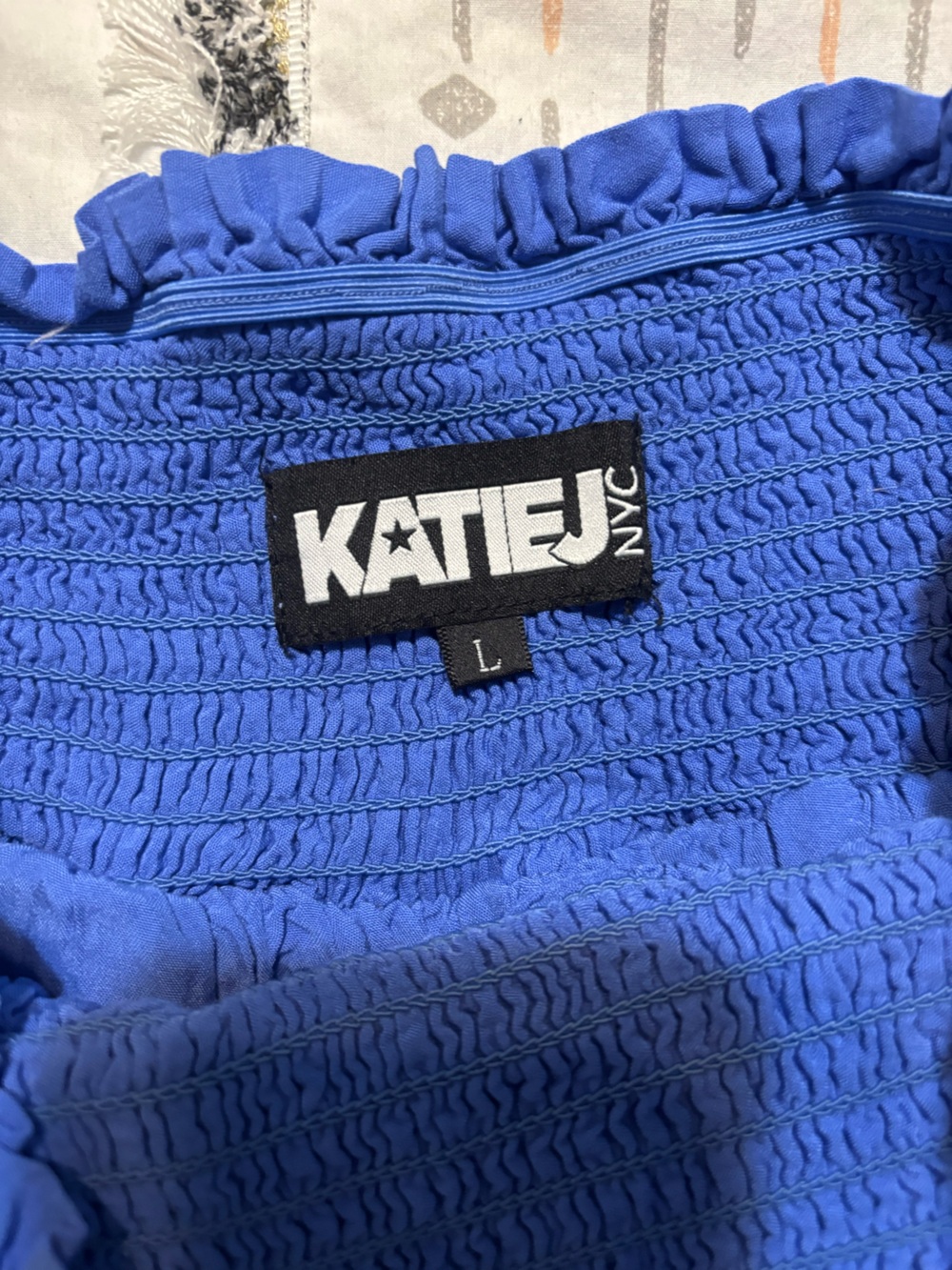 Blue Ruffled Mini Skirt - Picture 3 of 4